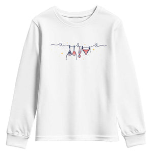 Patriotic American Flag Bikini Youth Sweatshirt USA Summer Vacation Gift TS12 White Print Your Wear
