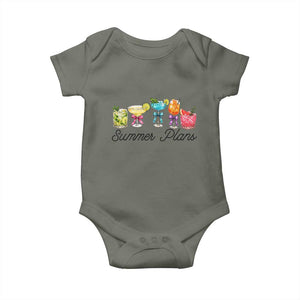 Funny Summer Plans Baby Onesie Refreshing Tropical Cocktail Lover Gift TS12 Military Green Print Your Wear
