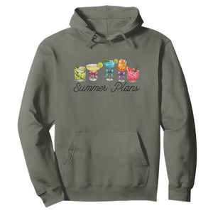 Funny Summer Plans Hoodie Refreshing Tropical Cocktail Lover Gift TS12 Military Green Print Your Wear