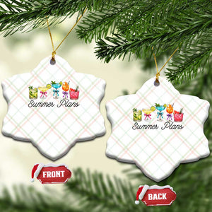 Funny Summer Plans Ceramic Ornament Refreshing Tropical Cocktail Lover Gift