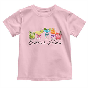 Funny Summer Plans Toddler T Shirt Refreshing Tropical Cocktail Lover Gift TS12 Light Pink Print Your Wear