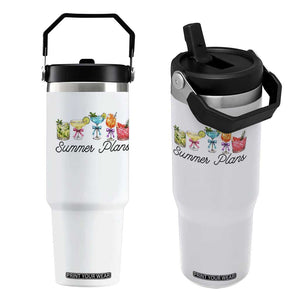 Funny Summer Plans Flip Straw Tumbler Refreshing Tropical Cocktail Lover Gift TS12 One Size: 30 oz White Print Your Wear
