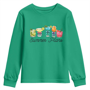 Funny Summer Plans Youth Sweatshirt Refreshing Tropical Cocktail Lover Gift