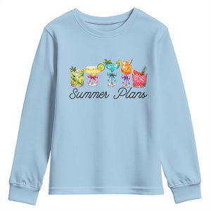 Funny Summer Plans Youth Sweatshirt Refreshing Tropical Cocktail Lover Gift