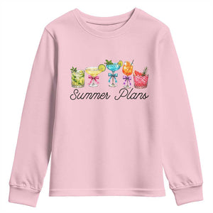 Funny Summer Plans Youth Sweatshirt Refreshing Tropical Cocktail Lover Gift