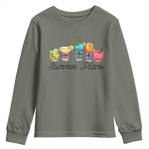 Funny Summer Plans Youth Sweatshirt Refreshing Tropical Cocktail Lover Gift