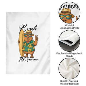 Bruh Its Summer Garden Flag Funny Capybara Surfer Beach Vacation Gift TS12 Print Your Wear