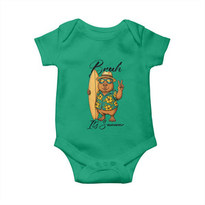 Bruh Its Summer Baby Onesie Funny Capybara Surfer Beach Vacation Gift TS12 Irish Green Print Your Wear