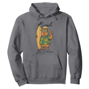 Bruh Its Summer Hoodie Funny Capybara Surfer Beach Vacation Gift
