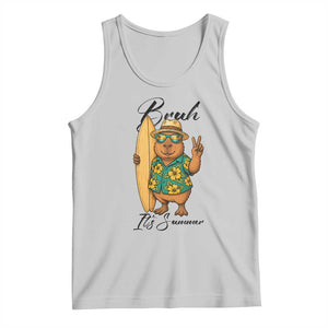 Bruh Its Summer Tank Top Funny Capybara Surfer Beach Vacation Gift TS12 Ash Print Your Wear