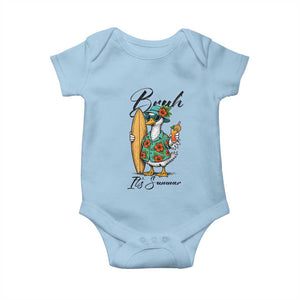Bruh Its Summer Baby Onesie Funny Hawaiian Goose Surfer Graphic TS12 Light Blue Print Your Wear