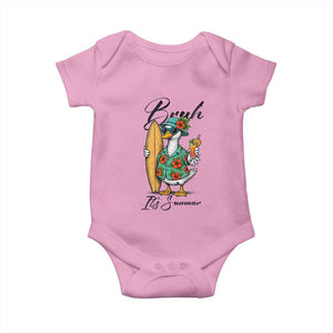 Bruh Its Summer Baby Onesie Funny Hawaiian Goose Surfer Graphic TS12 Light Pink Print Your Wear