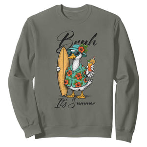 Bruh Its Summer Sweatshirt Funny Hawaiian Goose Surfer Graphic