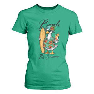 Bruh Its Summer T Shirt For Women Funny Hawaiian Goose Surfer Graphic TS12 Irish Green Print Your Wear