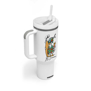 Bruh Its Summer Tumbler With Handle Funny Hawaiian Goose Surfer Graphic