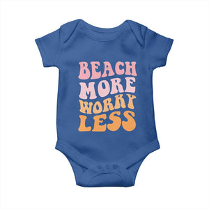 Beach More Worry Less Baby Onesie Boho Summer Vacation TS12 Royal Blue Print Your Wear