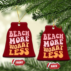 Beach More Worry Less Ceramic Ornament Boho Summer Vacation