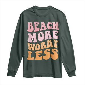 Beach More Worry Less Long Sleeve Shirt Boho Summer Vacation