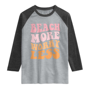 Beach More Worry Less Raglan Shirt Boho Summer Vacation