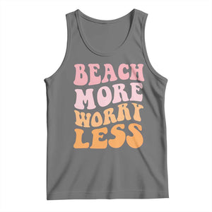 Beach More Worry Less Tank Top Boho Summer Vacation TS12 Black Heather Print Your Wear