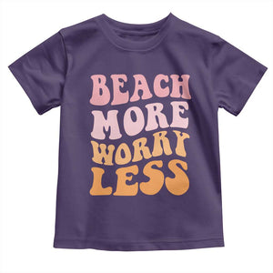 Beach More Worry Less Toddler T Shirt Boho Summer Vacation TS12 Purple Print Your Wear