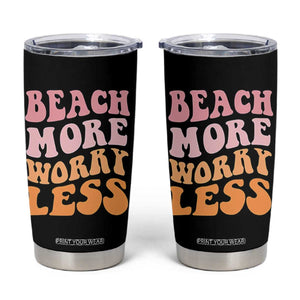 Beach More Worry Less Tumbler Cup Boho Summer Vacation