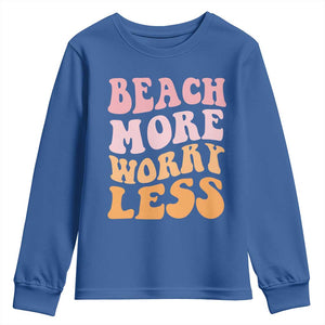 Beach More Worry Less Youth Sweatshirt Boho Summer Vacation