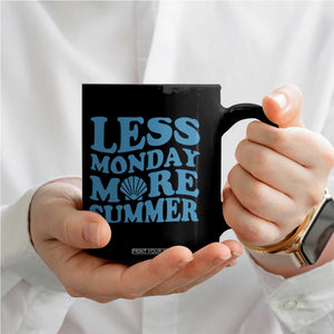 Less Monday More Summer Coffee Mug Retro Beach Seashell Graphic