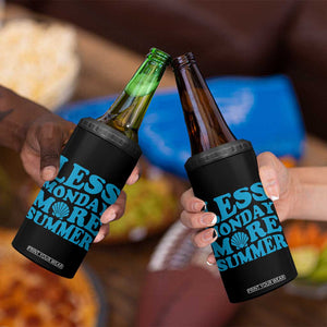 Less Monday More Summer 4 in 1 Can Cooler Tumbler Retro Beach Seashell Graphic TS12 Print Your Wear