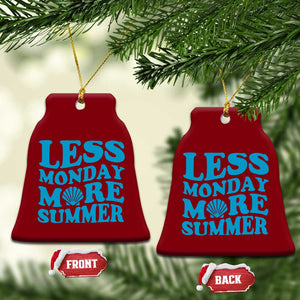 Less Monday More Summer Ceramic Ornament Retro Beach Seashell Graphic
