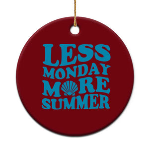 Less Monday More Summer Ceramic Ornament Retro Beach Seashell Graphic
