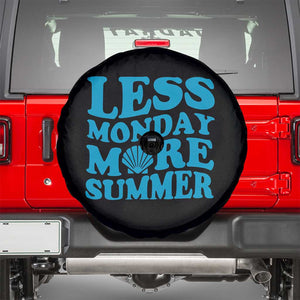 Less Monday More Summer Spare Tire Cover Retro Beach Seashell Graphic