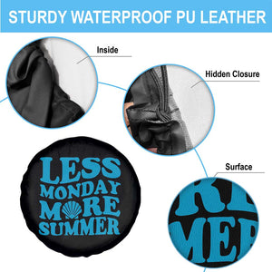 Less Monday More Summer Spare Tire Cover Retro Beach Seashell Graphic