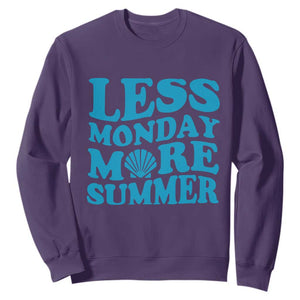 Less Monday More Summer Sweatshirt Retro Beach Seashell Graphic