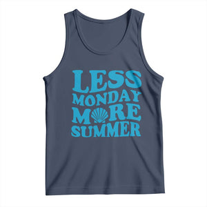 Less Monday More Summer Tank Top Retro Beach Seashell Graphic