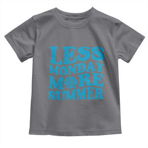 Less Monday More Summer Toddler T Shirt Retro Beach Seashell Graphic TS12 Charcoal Print Your Wear