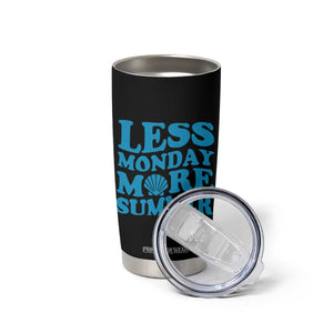 Less Monday More Summer Tumbler Cup Retro Beach Seashell Graphic TS12 Print Your Wear