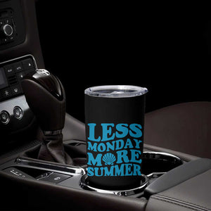 Less Monday More Summer Tumbler Cup Retro Beach Seashell Graphic TS12 Print Your Wear