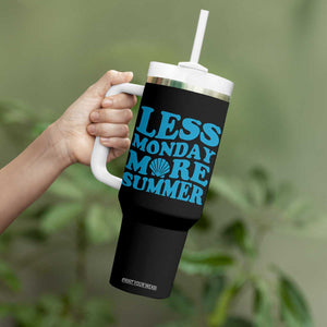 Less Monday More Summer Tumbler With Handle Retro Beach Seashell Graphic TS12 Print Your Wear