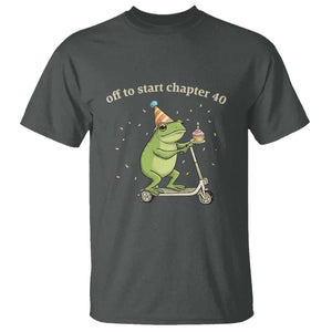 Off To Start Chapter 40 T Shirt Funny Frog Scooter 40th Birthday Gift