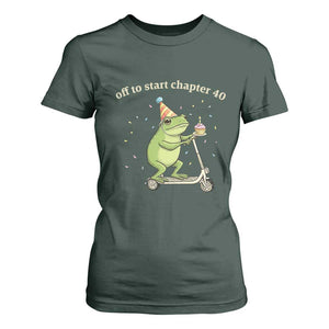 Off To Start Chapter 40 T Shirt For Women Funny Frog Scooter 40th Birthday Gift