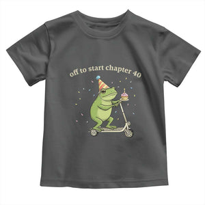 Off To Start Chapter 40 Toddler T Shirt Funny Frog Scooter 40th Birthday Gift