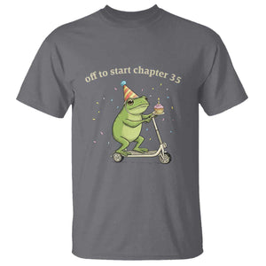 Off To Start Chapter 35 T Shirt Funny Frog Scooter 35th Birthday Gift