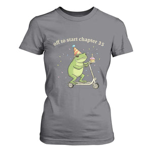 Off To Start Chapter 35 T Shirt For Women Funny Frog Scooter 35th Birthday Gift