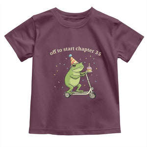Off To Start Chapter 35 Toddler T Shirt Funny Frog Scooter 35th Birthday Gift