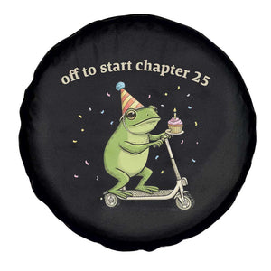 Off To Start Chapter 25 Spare Tire Cover Funny Frog Scooter 25th Birthday Gift