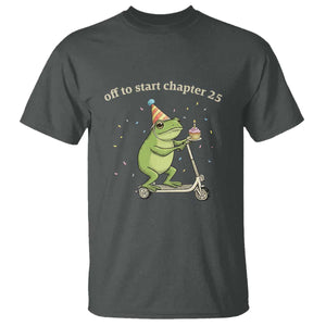 Off To Start Chapter 25 T Shirt Funny Frog Scooter 25th Birthday Gift