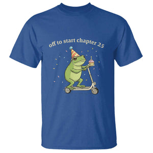 Off To Start Chapter 25 T Shirt Funny Frog Scooter 25th Birthday Gift