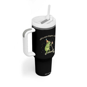 Off To Start Chapter 25 Tumbler With Handle Funny Frog Scooter 25th Birthday Gift