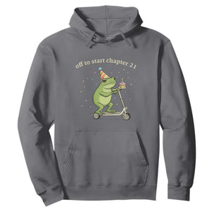 Off To Start Chapter 21 Hoodie Funny Frog Scooter 21st Birthday Gift